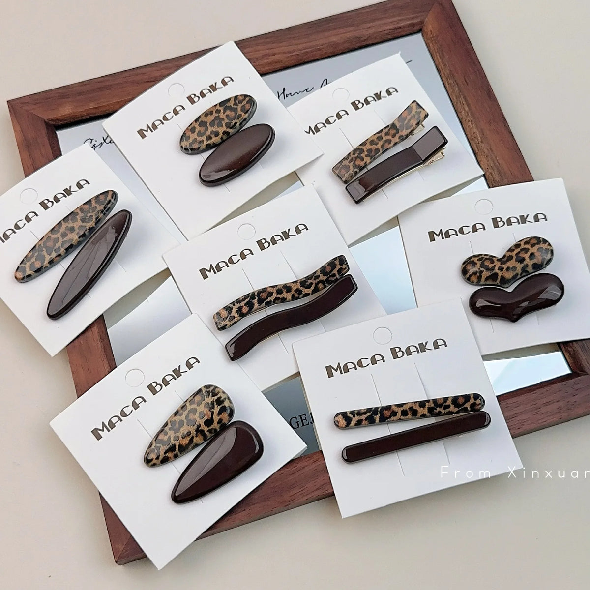 Korean Leopard Print Coffee Color Hair Clips Retro Texture Bangs Hairpins Sweet Spicy Girls Duckbill Clip Bangs Clips Hairpins Quake