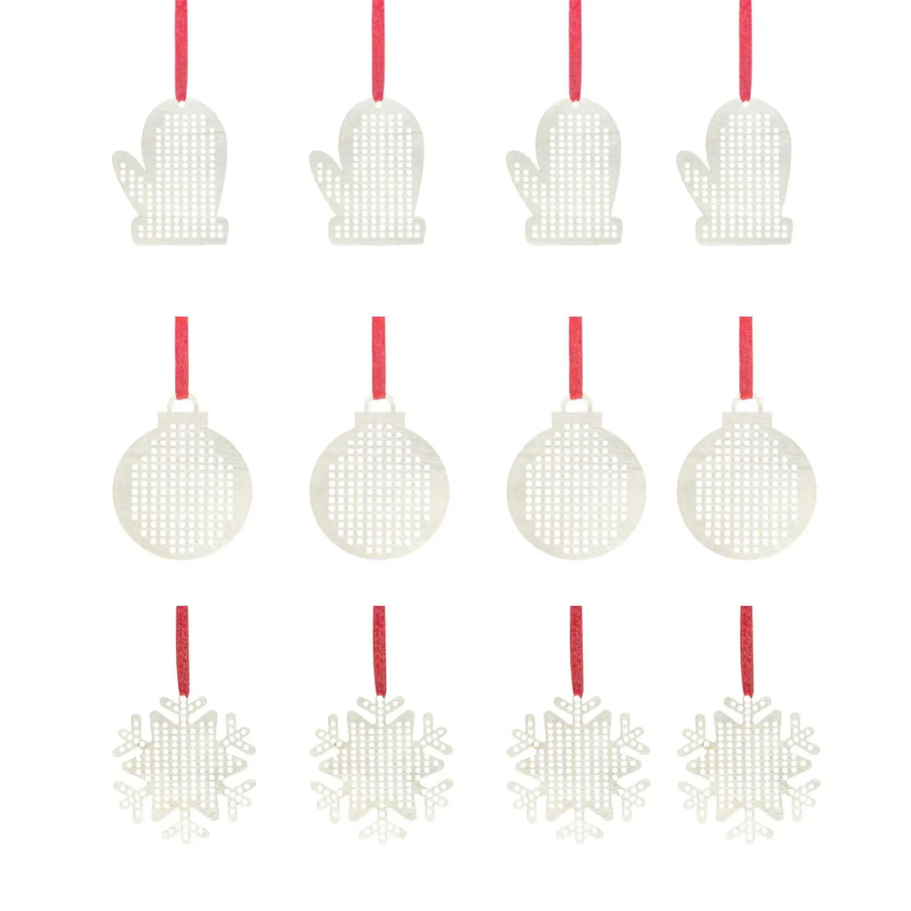 Wooden Cross Stitch Kits for Kids - Festive DIY Christmas Ornaments Set Quake