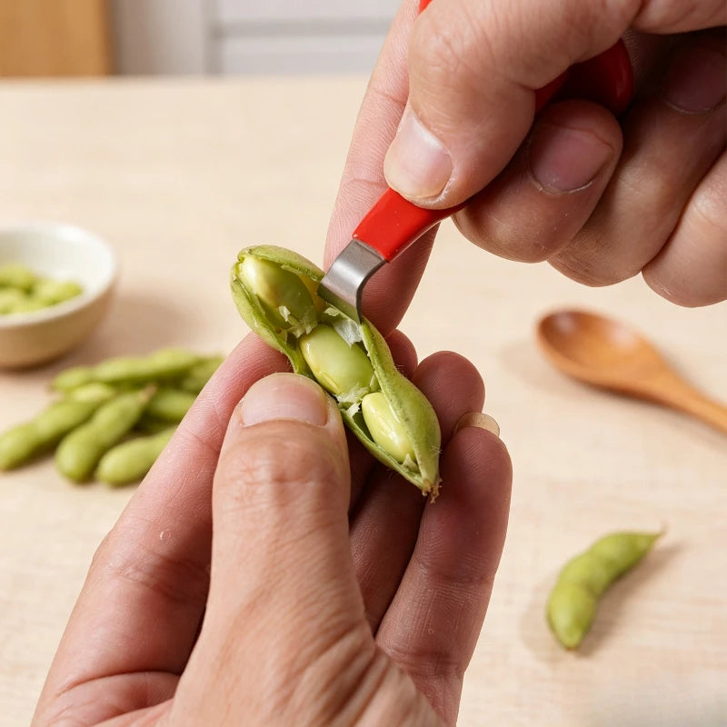 Edamame Peeler Stainless Steel Bean Shelling Clip Pea and Peanut Huller Labor-saving Kitchen Gadget To Protect Your Fingernails Quake