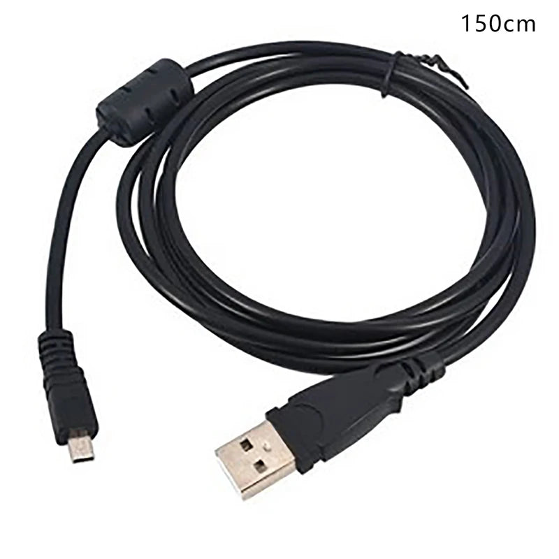 USB Data Cable Camera Data Pictures Video Sync Transfer Cables 8pin 150cm for Nikon Olympus Pentax Sanyo Quake Black