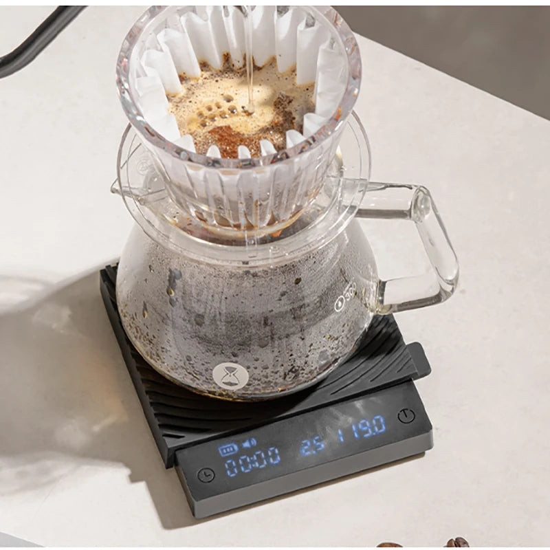 TIMEMORE Scale Black Mirror Mini Pour over Espresso Scale With Brewing Flow Rate and Heat Insulation Pad Electronic Coffee Scale Quake