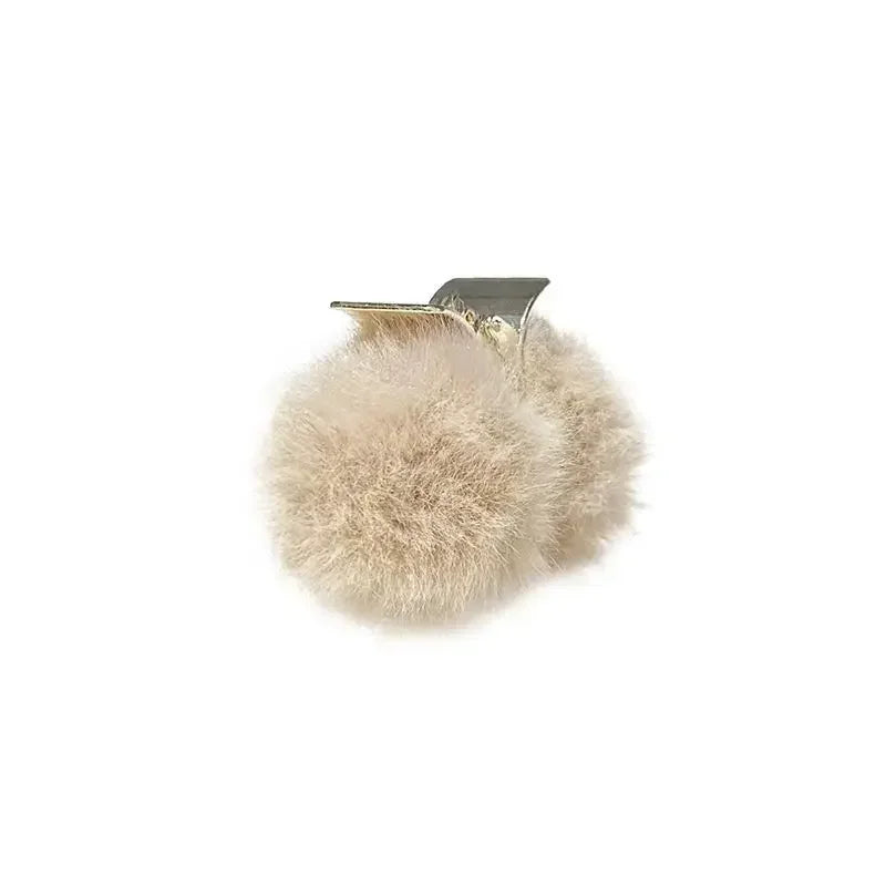 Autumn Winter Plush Hair Claw Clip Plush Ponytail Fixed Large Hair Clip Elegant Women Solid Color Headwear Accessories Girl Gift Quake