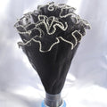 28cmx4Yards Flower Bouquet Wrapping Lace Mesh Material Pearl Wave Yarn Florist Packaging Pearl Edges Flower Wrapping Paper Quake Black one size
