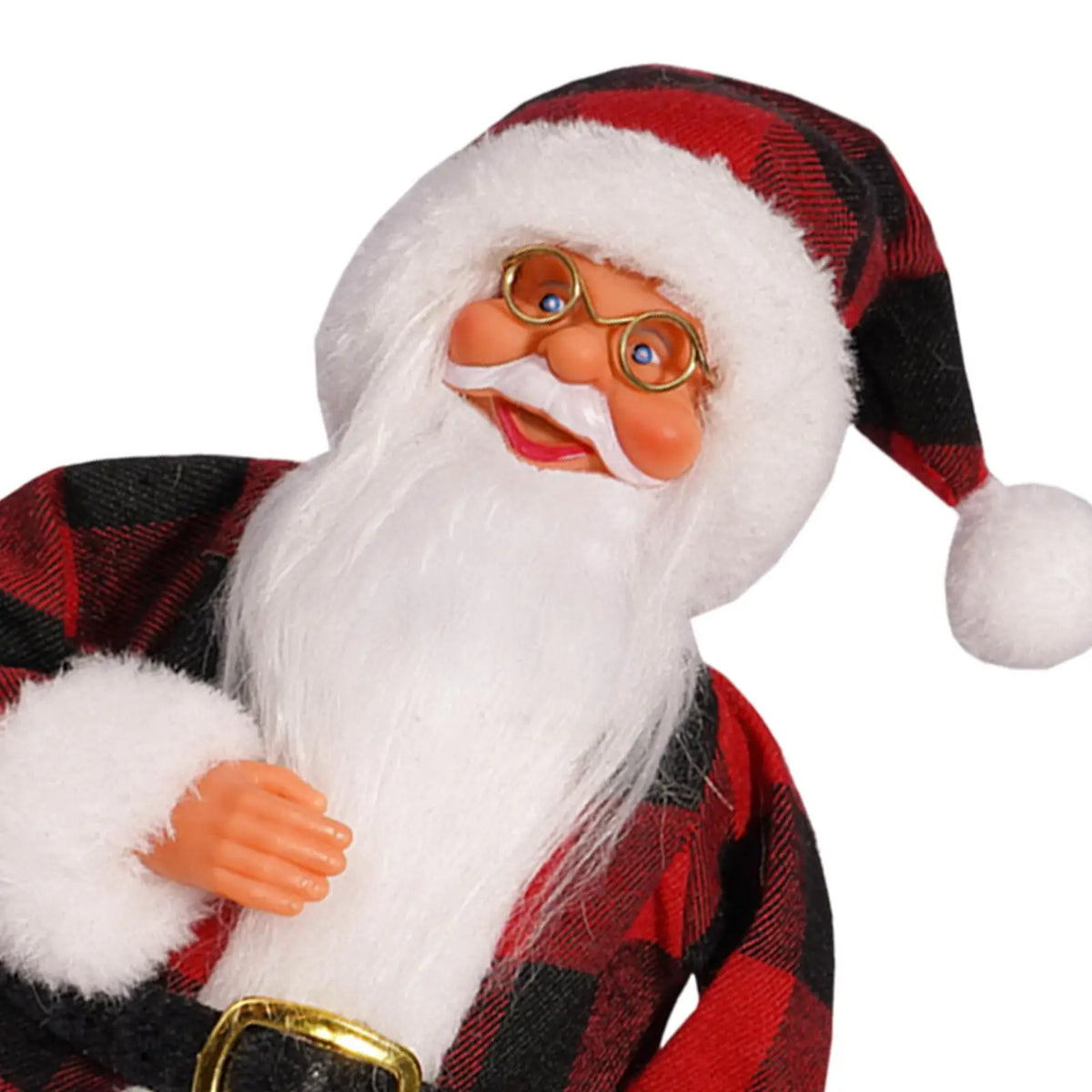 Santa Claus Doll Collectable Display Creative Fireplace Decorative Craft Desk Ornament for Hotel Holidays Party Office Farmhouse Quake