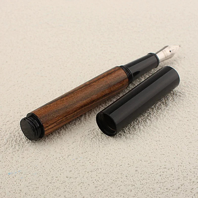 Mini Wood Business Office Student School Stationery Supplies EF 0.38mm Nib Fountain Pen School Supplies Stationery Quake