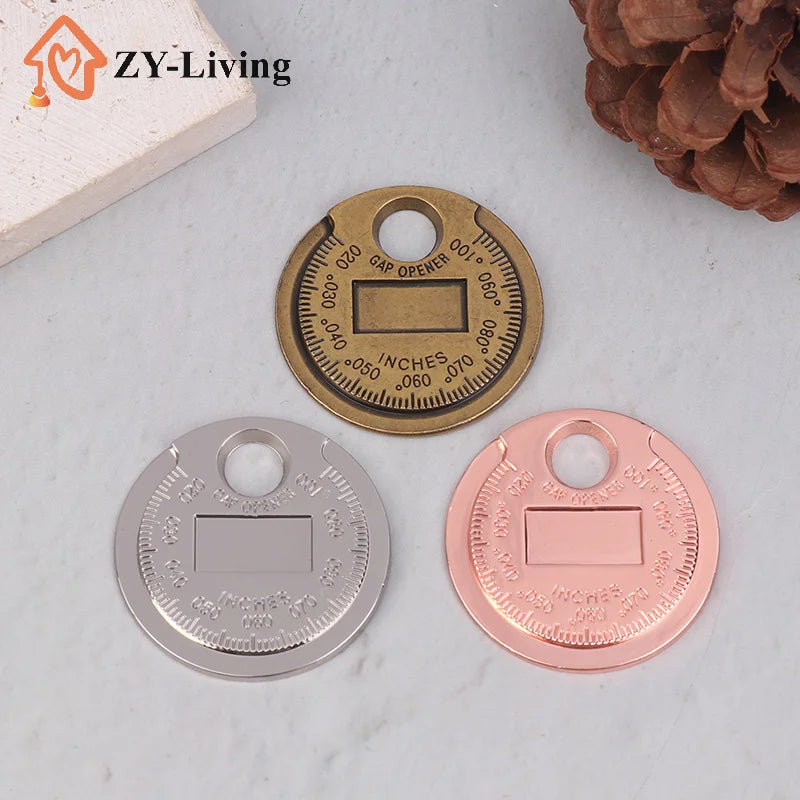 Coin- Type 0.6-2.4mm 0.02-0.10 Inch Spark Plug Gap Gauge Measurement Tool Range Spark Plug Gage Caliber Measuring Tool Quake