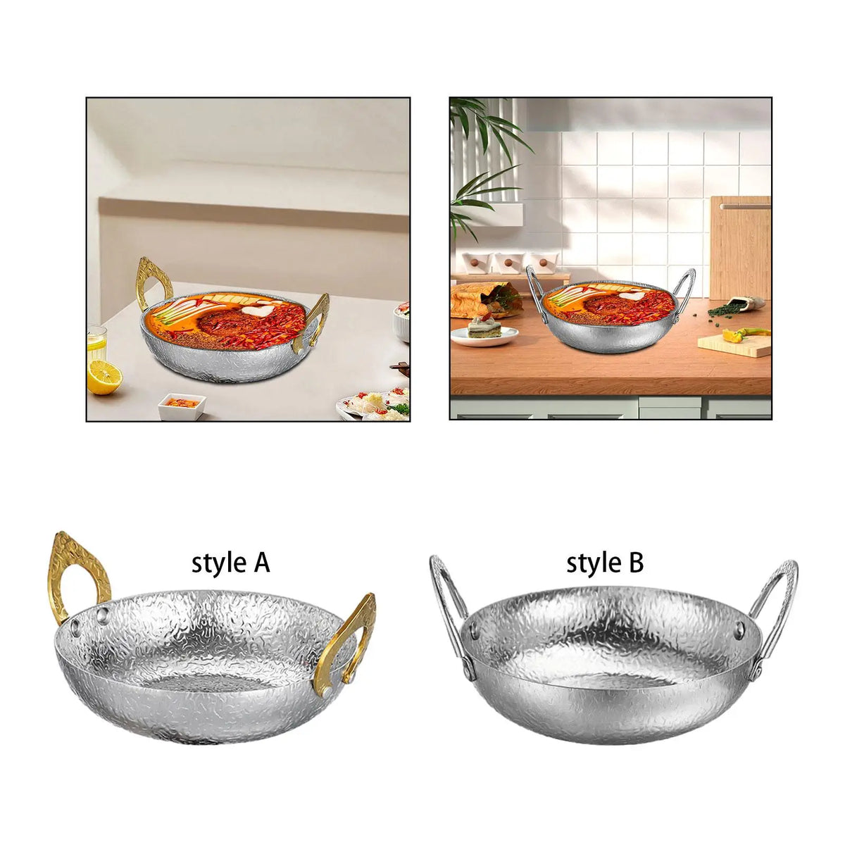 Thai Hot Pot Thai Ramen Pot Fast Heating Household Unique Kimchi Soup Pot Double Handle Seafood Pot for Party Barbecue Picnic Quake
