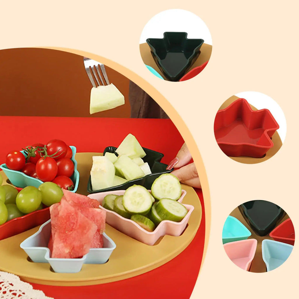 Christmas Tree Shape Fruit Appetizer Tray Gifts for Snack Vegetables Cookies Quake