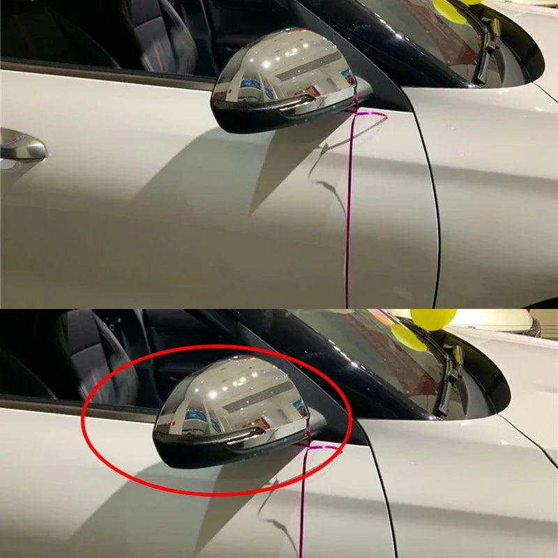 For Kia Seltos 2019 2020 2021 ABS Carbon Fiber Chrome Silver Look Car Body Door Side Mirror Cover Trim Rear View Cap Sticker Quake