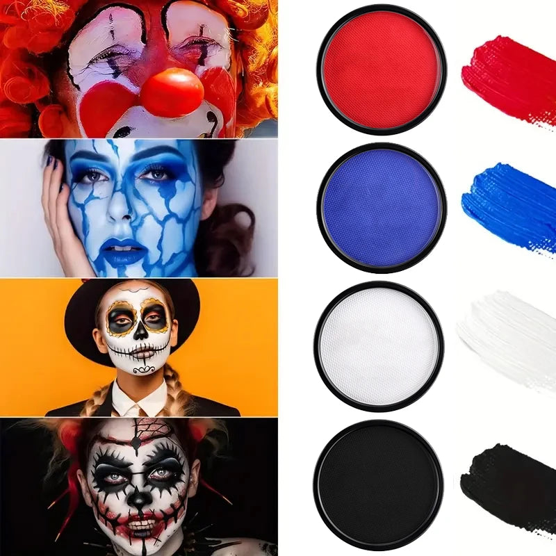 30G Water Monochromatic Face Body Painting Palette Halloween Festive Washable face and body paint Makeup Costume Body Partie Quake
