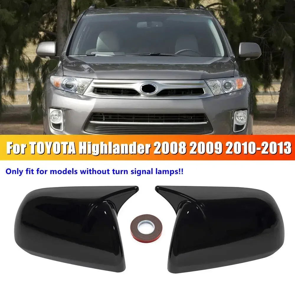 For Toyota Highlander 2008-2013 Car Sticker Rearview Side Mirror Cover Wing Cap Exterior Door Rear View Case Trim Carbon Fiber Quake