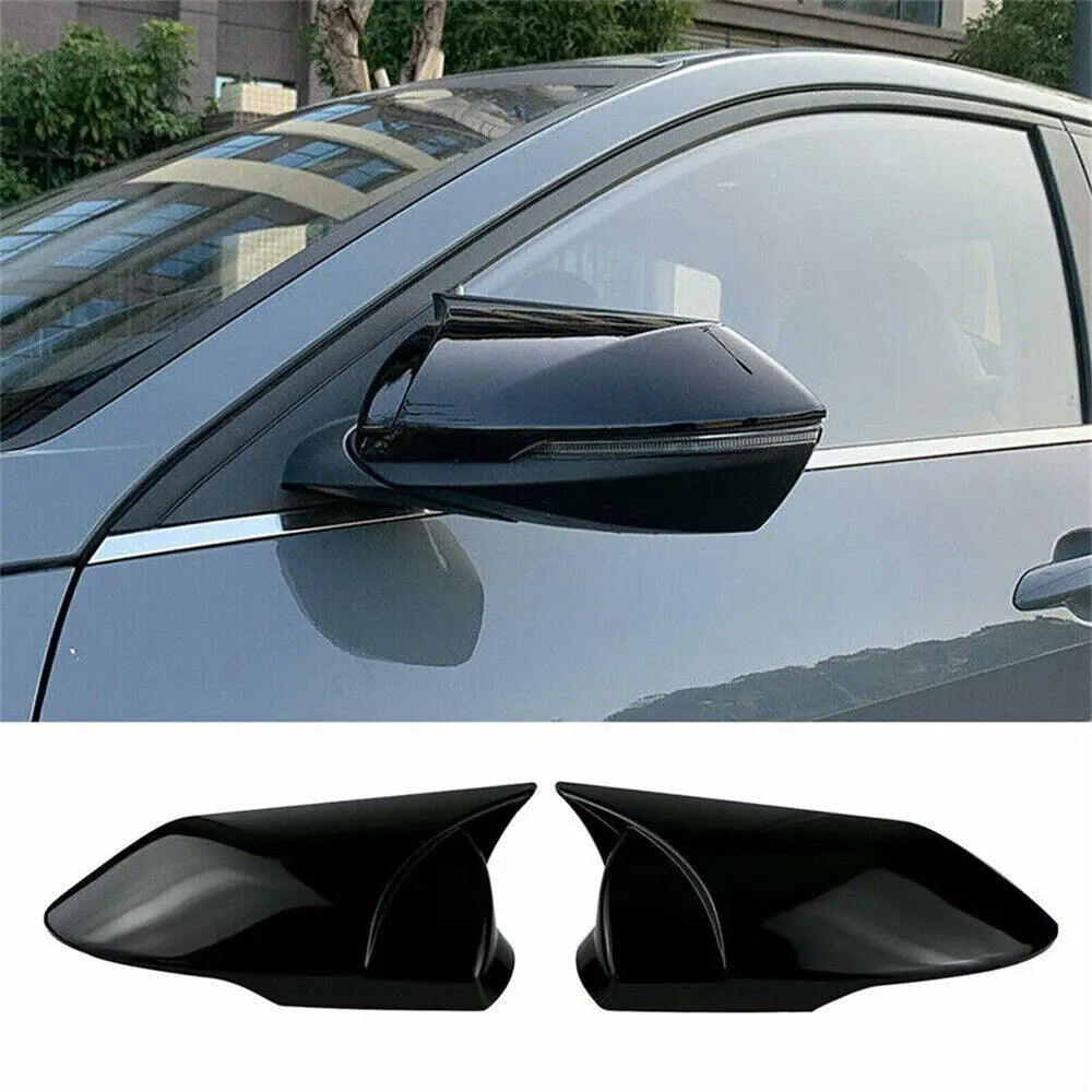 For Hyundai Elantra 2021 2022 Car Rearview Side Mirror Cover Wing Cap Exterior Sticker Door Rear View Case Trim Carbon Fiber Quake Gloss Black