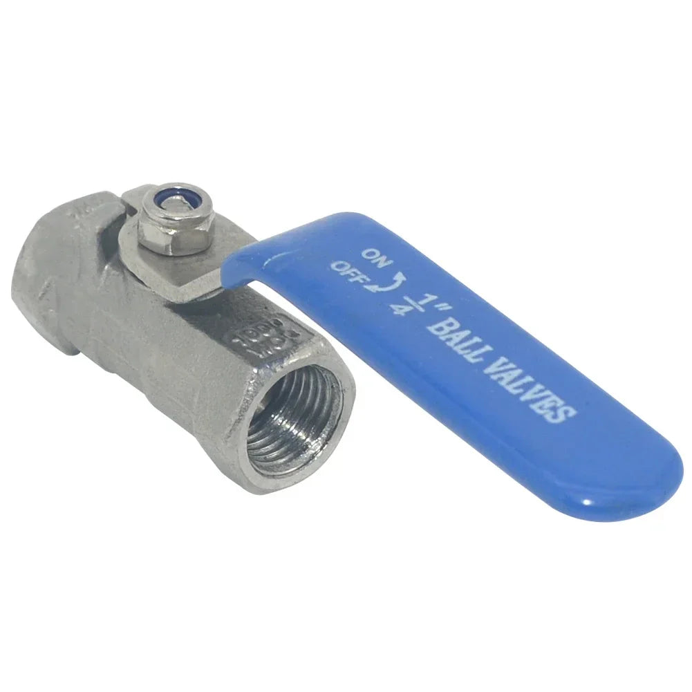 1/4" 3/8" 3/4" 1" 1-1/4"1-1/2" 2” BSPT Stainless Steel SS304 Pipe Ball Valve Female Threaded Sanitary ON-OFF Ball Valve Straight Quake DN20