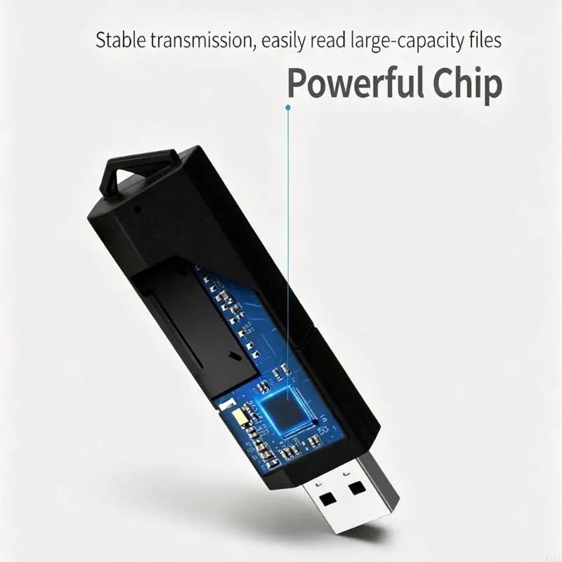 USB Card Reader for Common Storage Cards, Slide-Cover Design for Computer File Access, Photo Export, Office Materials, and K1KF Quake