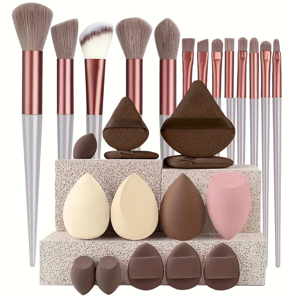 Makeup Brushes 8-29Pcs Makeup Kit Professional Women Cosmetic Soft Powder Brush Eyeshadow Foundation Full Set Travel Beauty Tool Quake 27pcs Brown