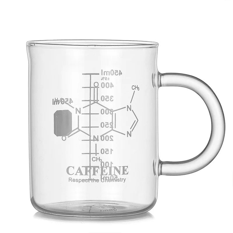 YWDL 450ml High Borosilicate Glass Measuring Cup With Handle Clear Multifunction Scale Beaker Mug Home Kitchen Milk Coffee Mug Quake 450ML 450ml
