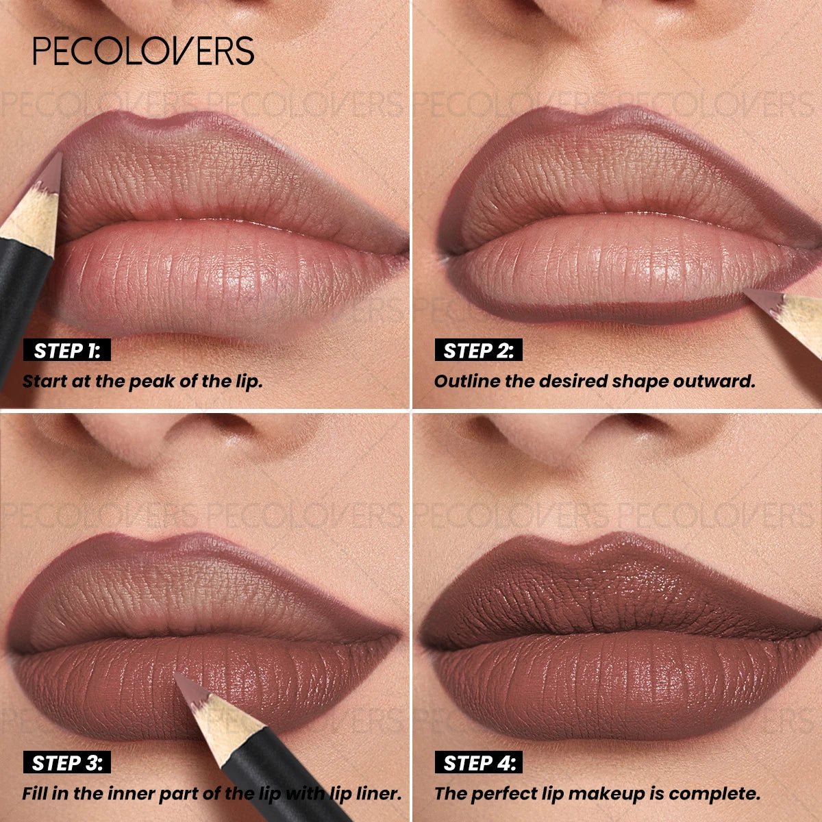 1PC Lipliner Lipstick, Plump and Charming Lips, Nude Brown, with A Variety of Makeup, Lip Cosmetics Quake