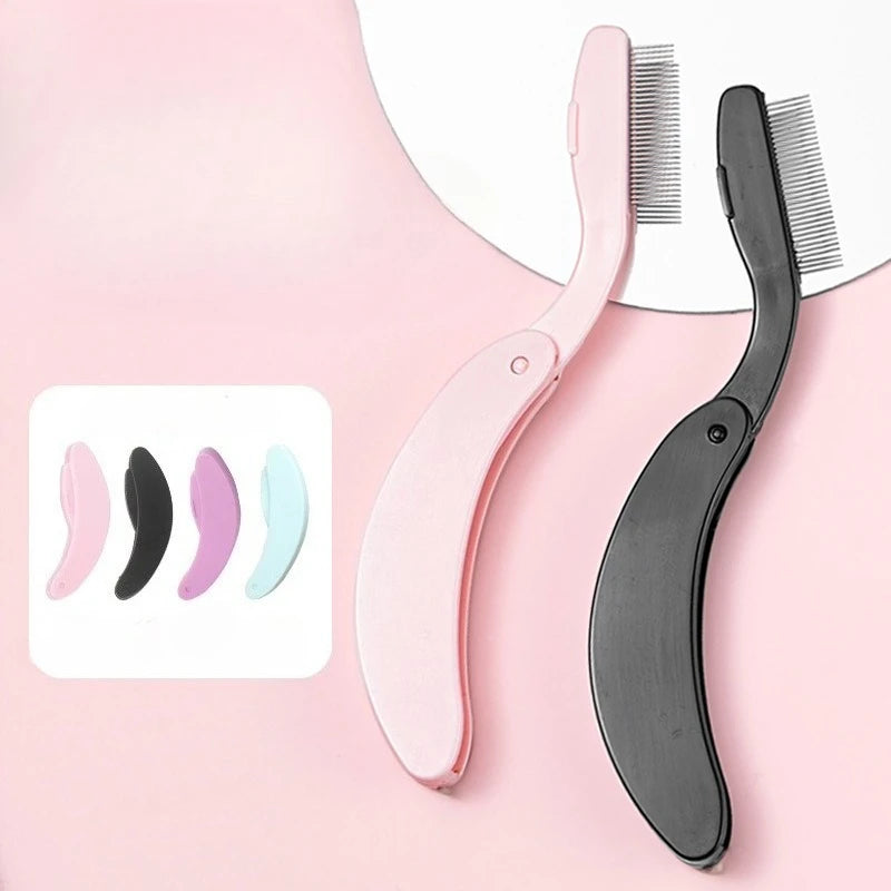 Small Foldable Eyelash Comb Eyelash Curler Lash Separator Cosmetics Lashes Accessories Makeup Tools Eyebrow Comb Eyelash Curler Quake