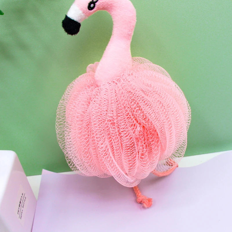 Flamingo Flower Pink Cute Bath Ball Girl Heart Flower Rub Back Foaming Adult Child Bath Flower Quake