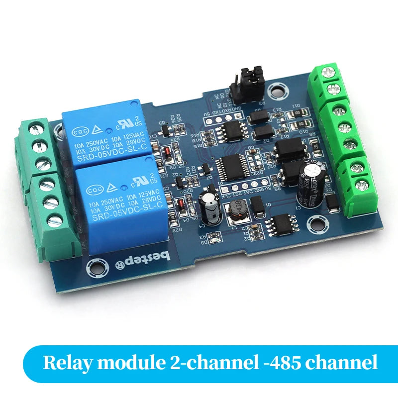Stlxy Relay Module Switch 1/2/4 Channel Modbus RTU RS485/TTL Communication 7-24V with Anti-reverse Protection for Electronics Quake 2 channel 5 Pcs