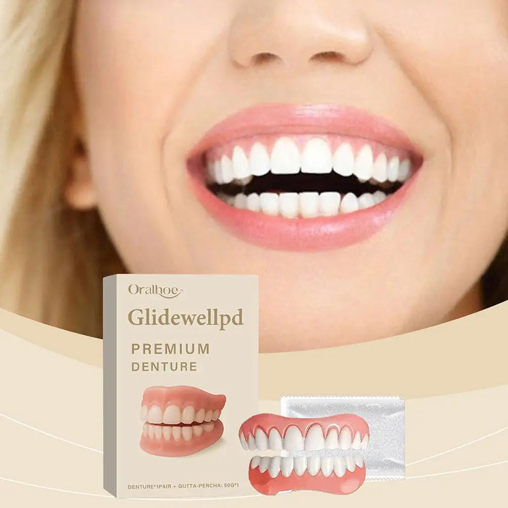 Reusable Denture Set for Aesthetic Smile Enhancement Soft Comfortable Food Grade Silicone Teeth Cover Easy Clean Long Term Use Quake