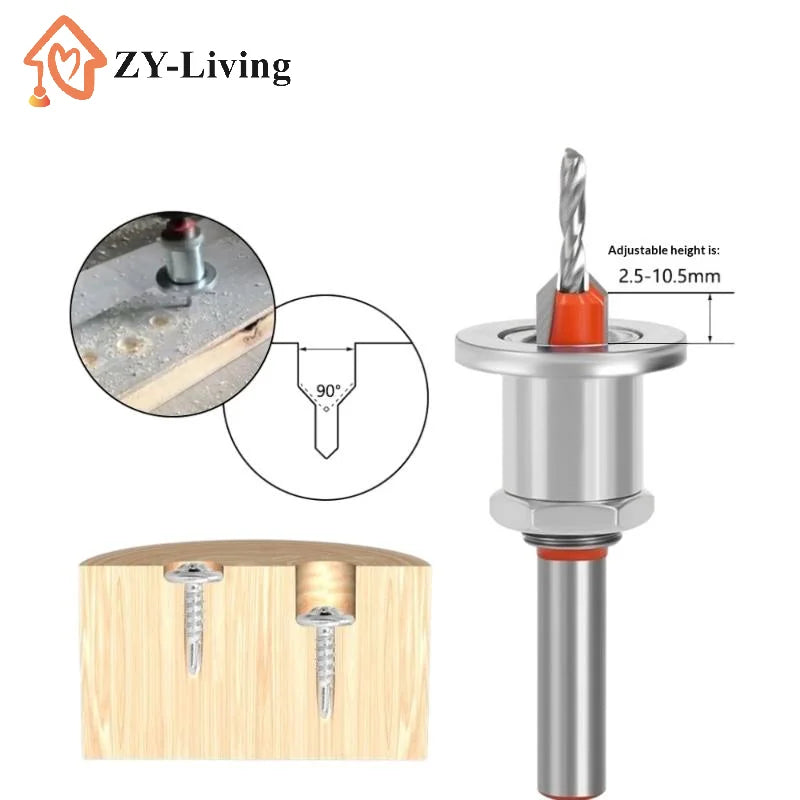 Adjustable Countersunk Drill Countersink Drill Bit Adjustable Carpentry Reamer Chamfer Screws Wood Screws Precision Cone Holes‌ Quake