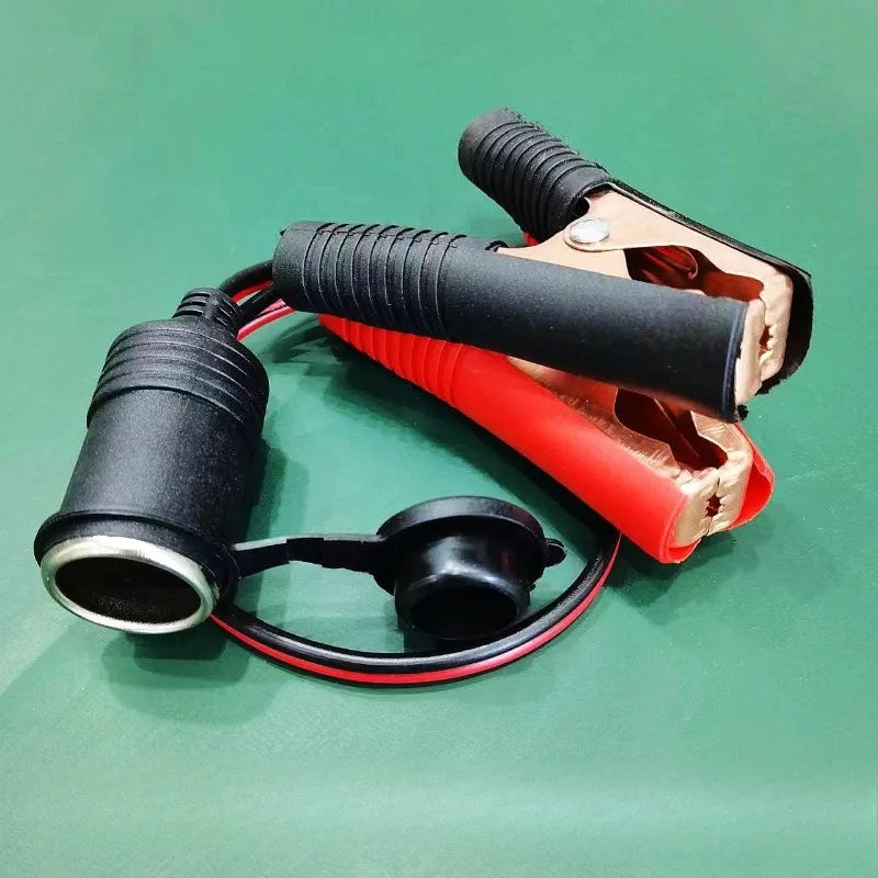 Universal Automotive 12V Battery Clip Adapter Cable 12AWG Pure Copper Wire for Cigarette Lighter Socket Vehicle Power Connection Quake type1 With fuse 2M