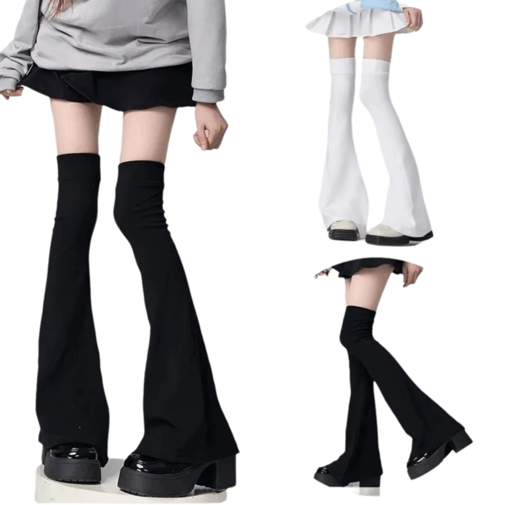 Fashion Y2K Leg Stockings Slimming Elasticity Knee Socks Horn Shaped Cuffs Over The Knee Autumn Winter Quake