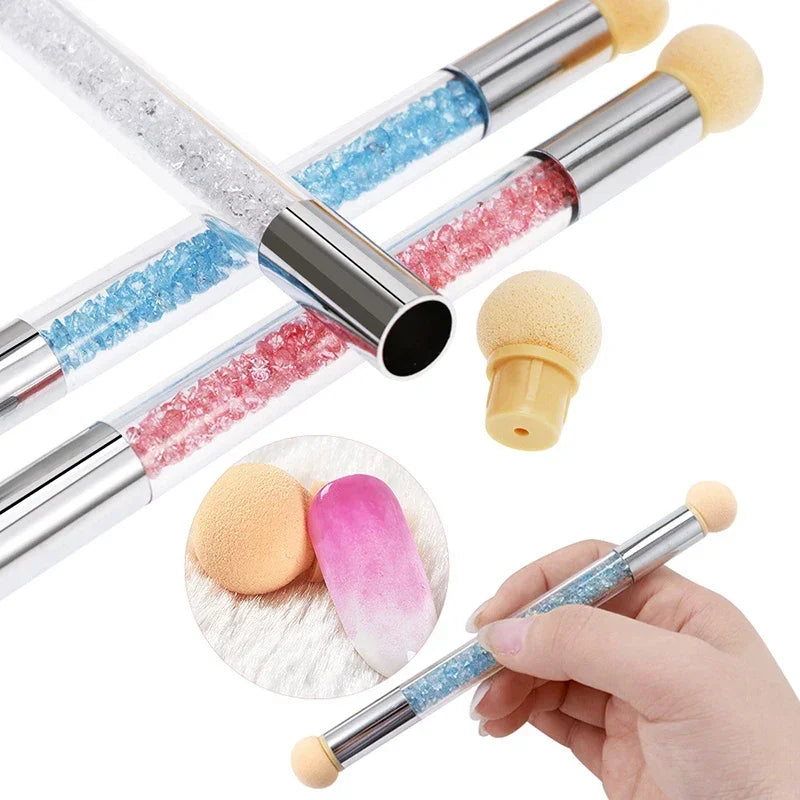 Heads Gel Polish Color Sponge Replacement Nails Art Gradient Brush Glitter Powder Dotting Pen For Manicure Accessories Tools Quake