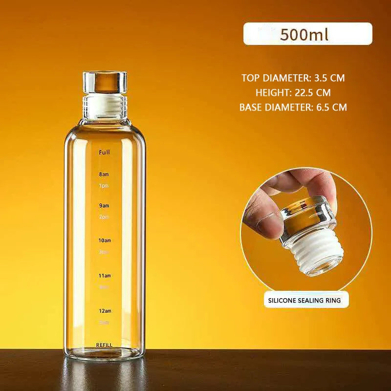 YWDL Large Capacity Glass Water Bottle 300-1000ML Multi-function Transparent Milk Cup for Outdoor Sports Creative Milk Bottle Quake 500ml 300-1000ml