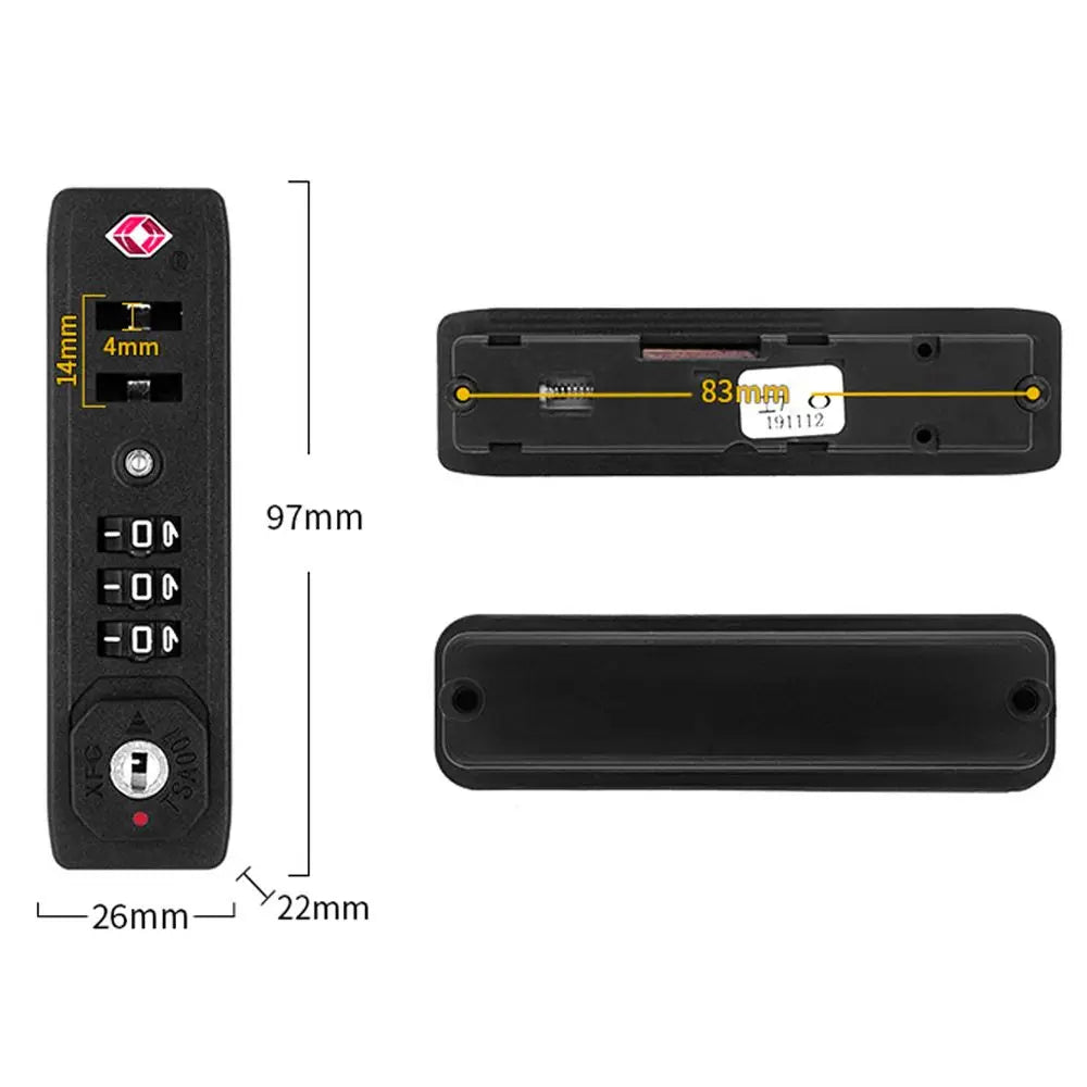 Portable Protection Security Anti-theft Weatherproof 3 Digit Combination Lock TSA Customs Lock TSA007 Safely Code Lock Quake