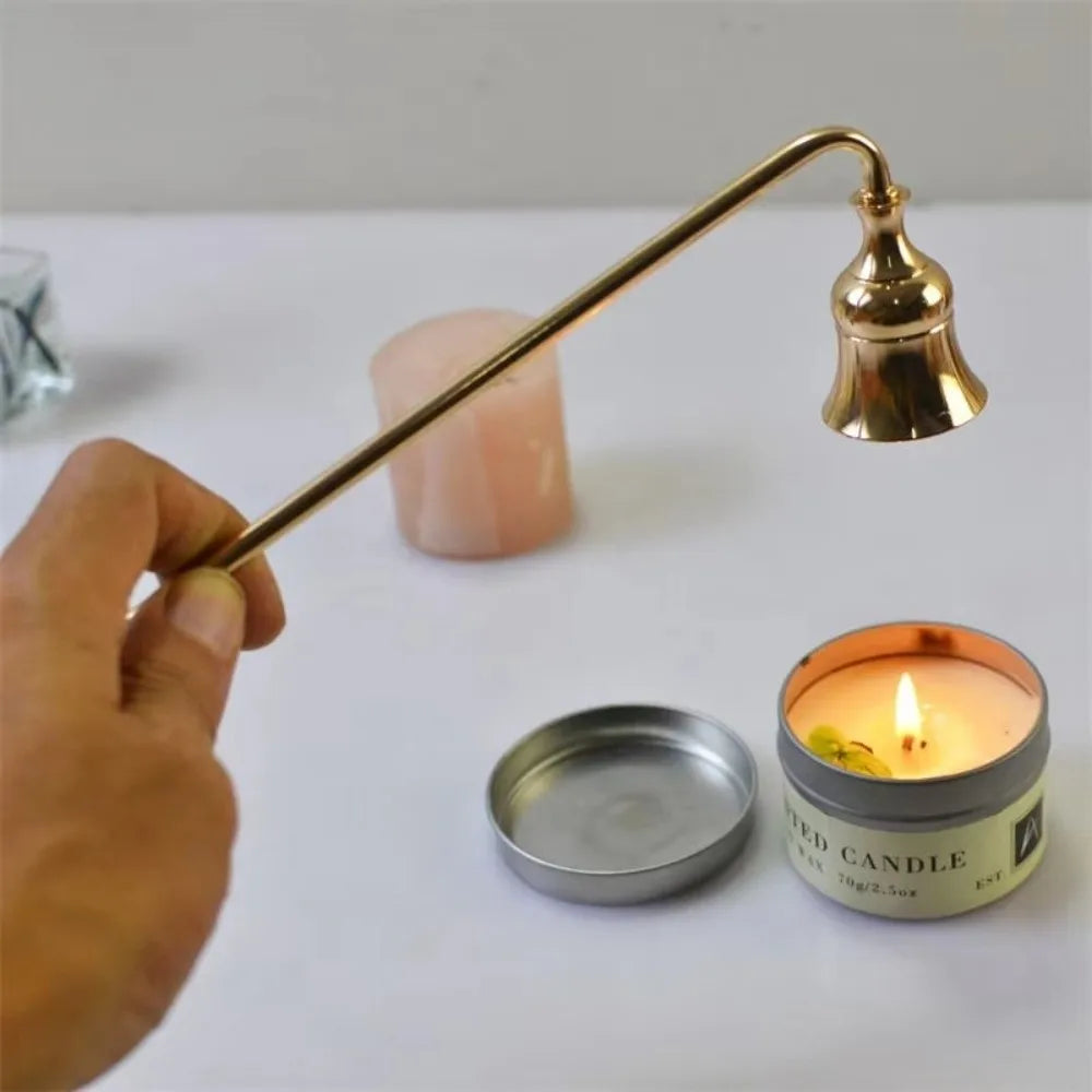 Luxury Bell Shaped Candle Wick Trimmer Long Handle Turn Off Extinguisher Flame Snuffer Wick Cover Home Quake