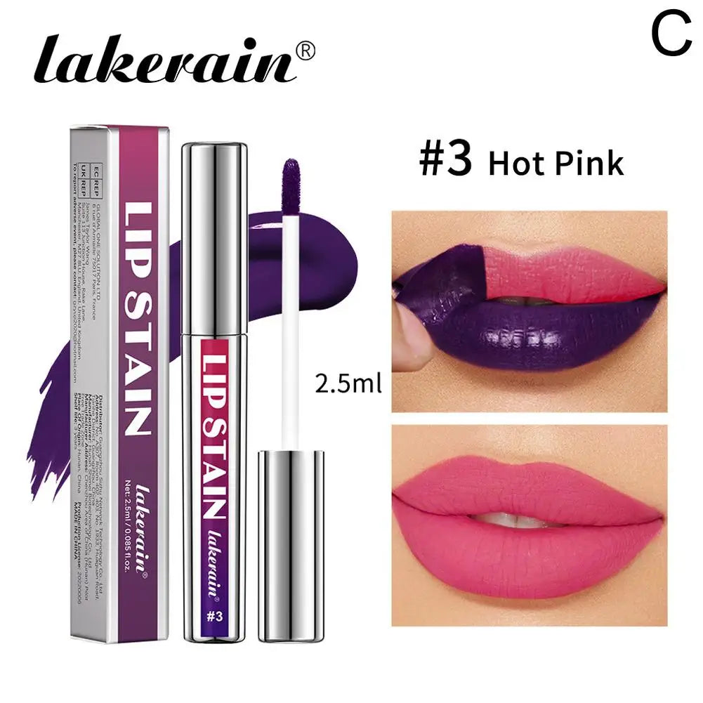 Lip Liner Stain, Peel Off Lip Liner & Lip Gloss, Long Lasting Waterproof Matte Color and Glossy Shine, Transfer-Proof Lip Makeup Quake 03 Hot Pink
