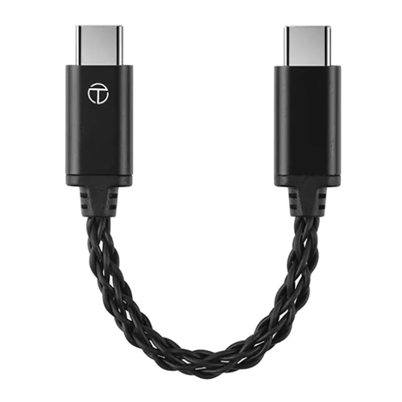TRN TO Type C To Type C DAC Amp Upgrade Cable Hifi Adapter Earphone Amplifier 8Strand Silver-Plated Wire For TRN TE PRO Phones Quake Black