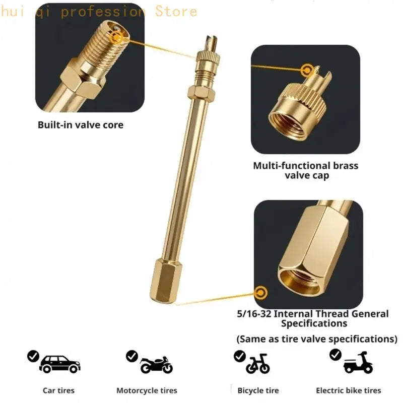 Air Stem Reach Rod and Fitting Set Simple Installation for Tire Inflation Access H8WE Quake