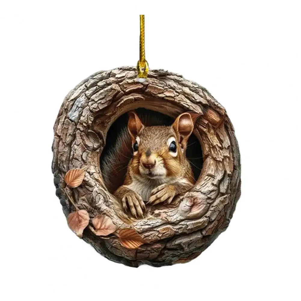 Festive Hanging Pendant Decoration Rustic Forest Christmas Ornaments 2d Acrylic Wildlife Decor for Christmas Tree Seasonal Quake D China