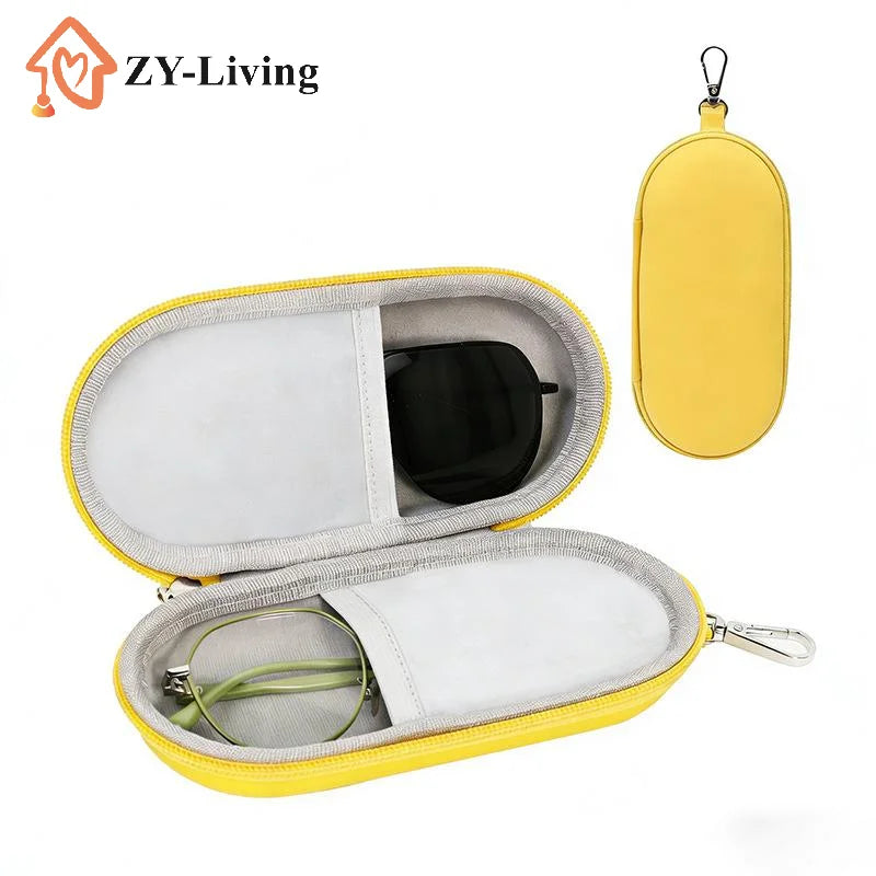 Portable Simple Hard Shell Double Glasses Case Dual Sunglasses Cases Double Eyeglass Storage Box For Women Men Quake