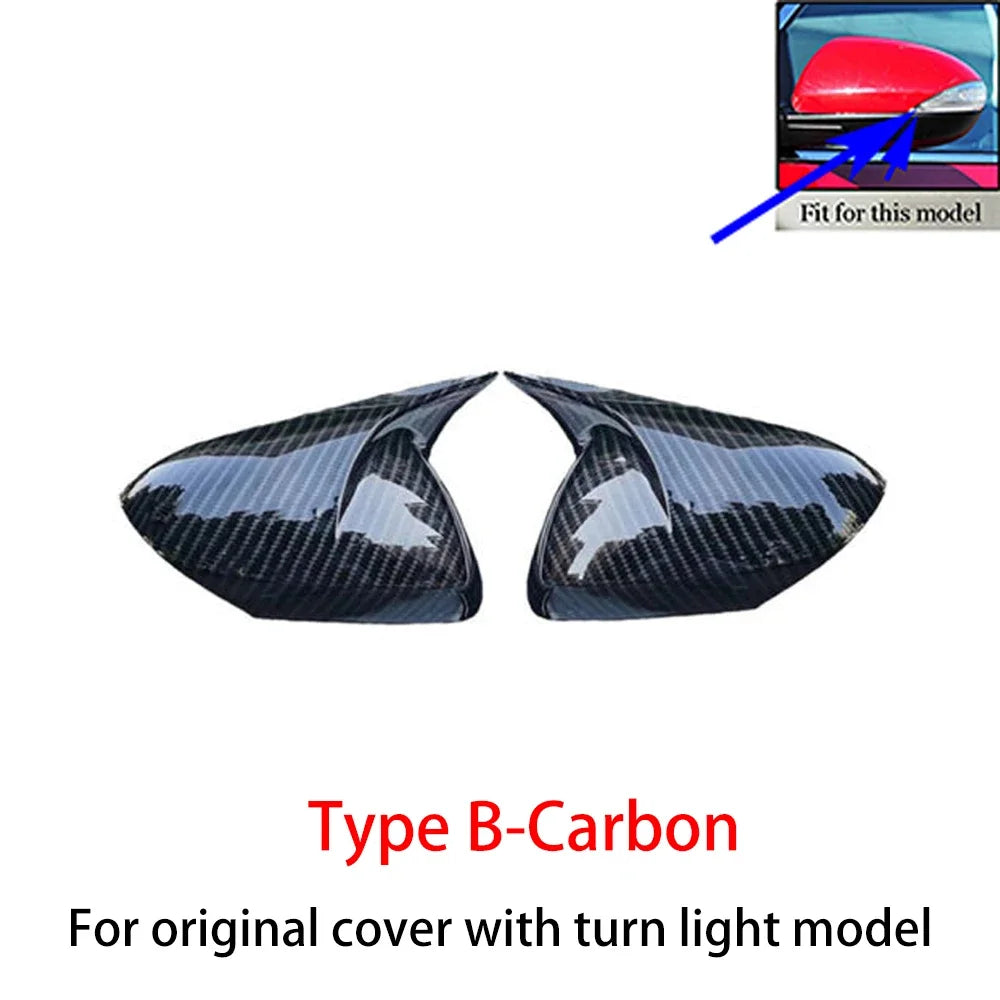 For Mazda 3 2010-2013 6 2009-2011 Rearview Side Mirror Cover Wing Cap Car Exterior Door Rear View Case Trim Carbon Fiber Look Quake Type B Carbon