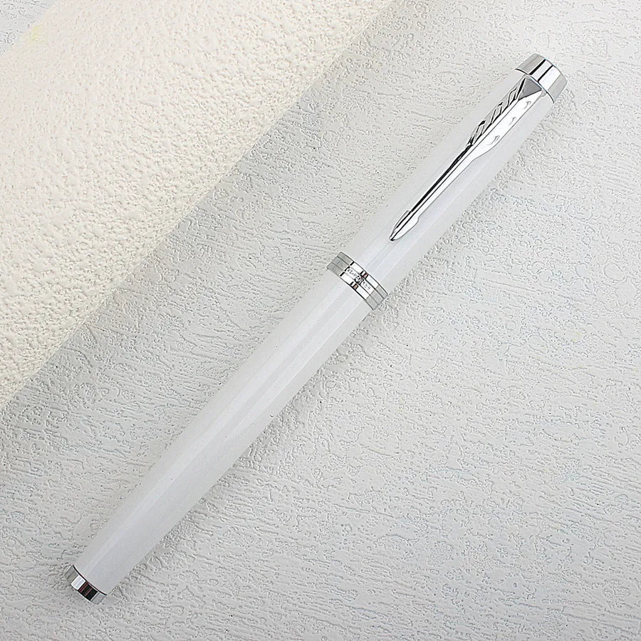 Luxury Arrow Clip Metal Fountain Pen 0.7MM Nib , White Black Barrel Business Office Home School Supplies Quake 996-8 0.7MM
