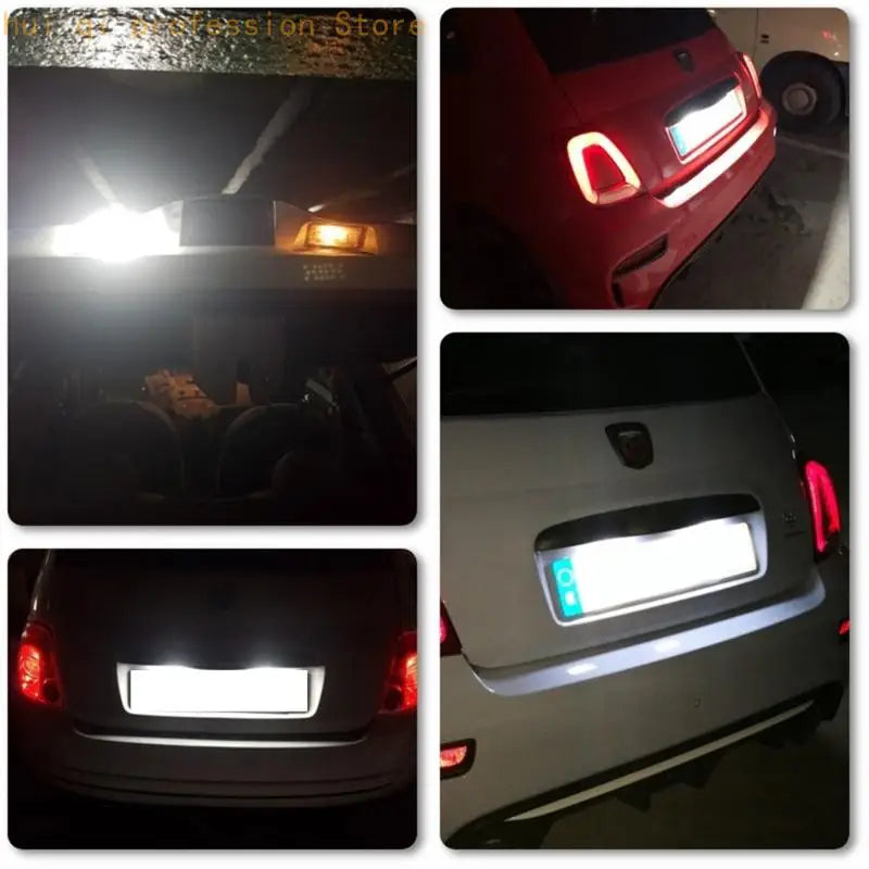 License Plate Light Assembly Set, White LED Rear Plate Lamps for 500 500C Selected 2007-2020 Vehicles, Clear H8WE Quake