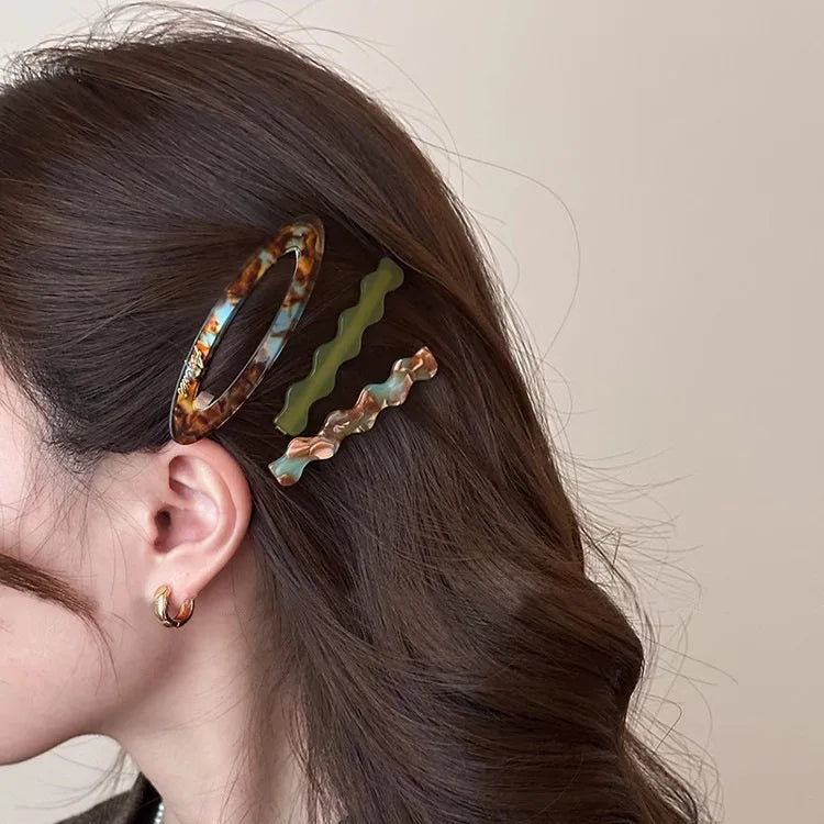 3pcs/set Acetate Hair Side Clips for Women Girls New High-end Forehead Bangs Straight Clip Bangs Clip BB Clips Hair Accessories Quake