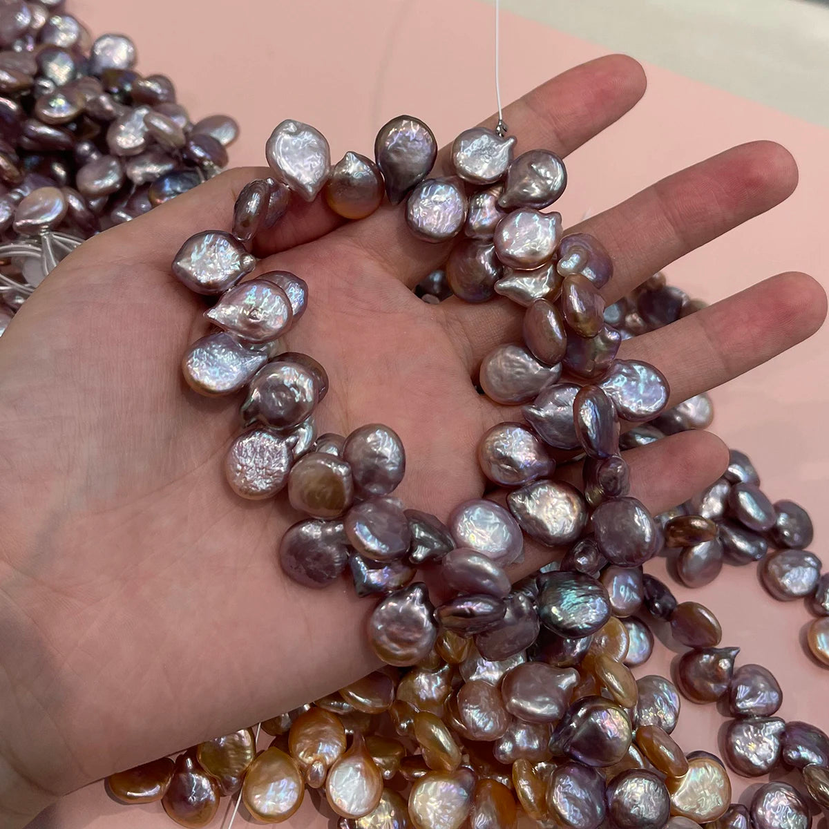 Natural Freshwater Pearl Baroque Pearl 11-12mm For Jewelry Making DIY Necklace Bracelet Chains Earrings Accessory Quake PURPLE 11-12mm
