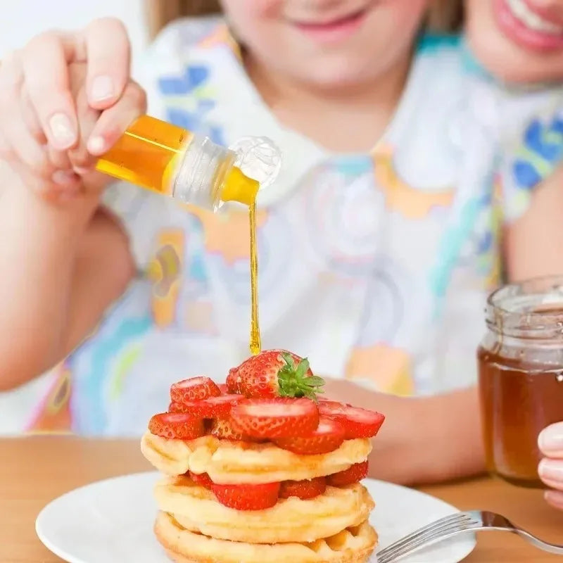 6/1PC 90ML Transparent Non-Drip Honey Dispenser Honey Squeeze Bottle Vinegar Oil Syrup Bottle Pot Storage Container Kitchen Tool Quake