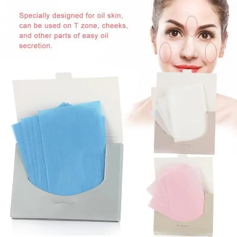 100pcs Matte Pink Facial Oil Blotting Sheet Facel Oil Shrink Pore Face Oil Control Absorbing Film Blotting Paper Face Cleaning Quake