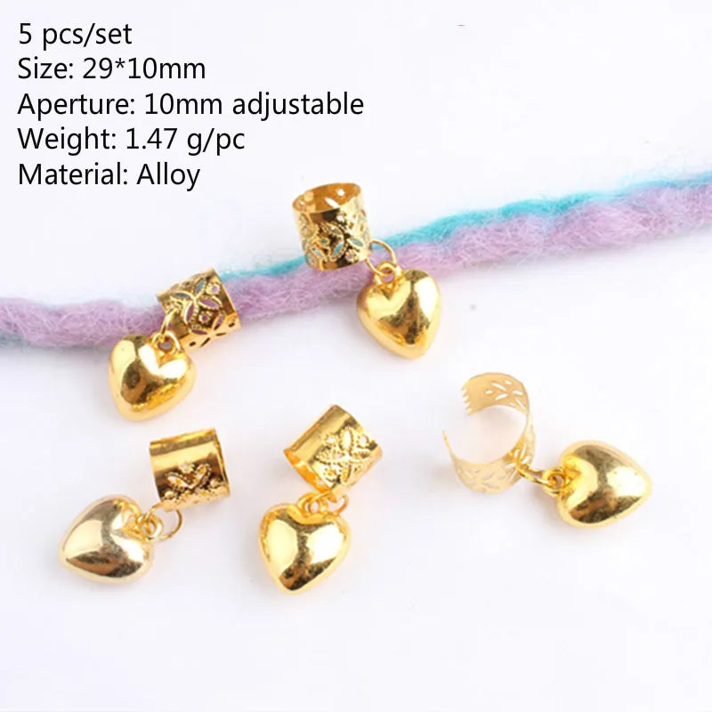 Hair Braid Rings & Pendant Beads Set – DIY Dreadlock Accessories
