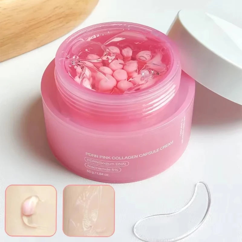 Korean PDRN Pink Collagen Capsule Cream with Niacinamide Cream for Uneven Skin Tone Lightweight Face Moisturizer Non Greasy care Quake Default Title