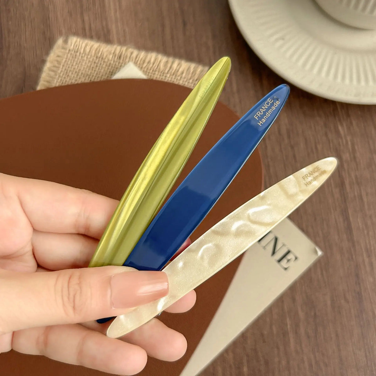 Acetate Duckbill Clip Oval Geometric Bangs Side Hairpins Korean Fashion Colorful Elegant Sweet Women Hair Styling Accessories Quake