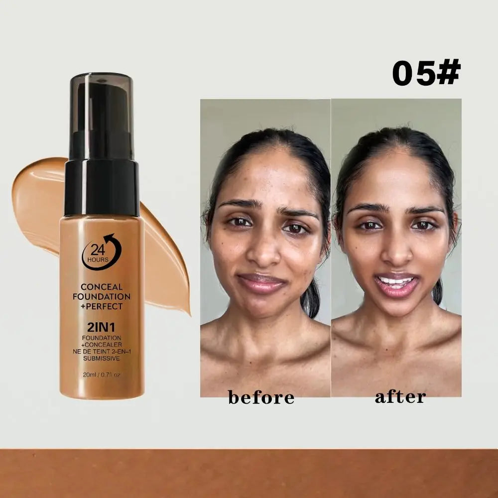 New Waterproof Liquid Foundation Matte Oil-Control Face Foundation Cream Sweat Proof Full Coverage Foundation Concealer Cream Quake