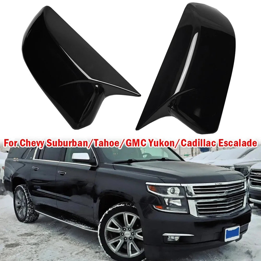 For GMC Yukon 2015-2020 Chevrolet Tahoe Suburban Cadillac Escalade Car Sticker Rearview Side Mirror Cover Wing Cap Exterior Case Quake