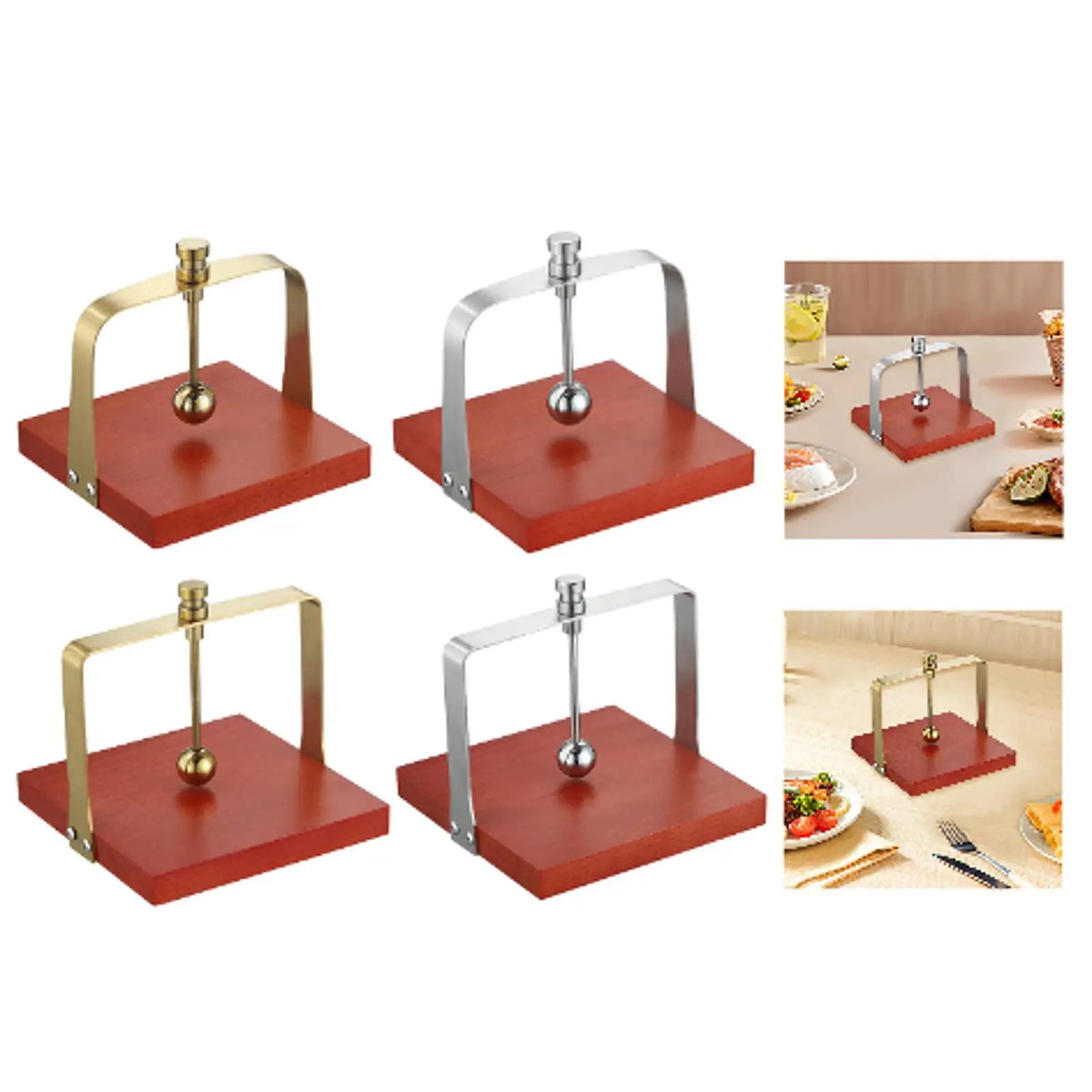 Wooden Napkin Holder Multifunctional with Weighted Arm Decorative Desktop Paper Dispenser for Indoor Outdoor Kitchen Cafe Bar Quake